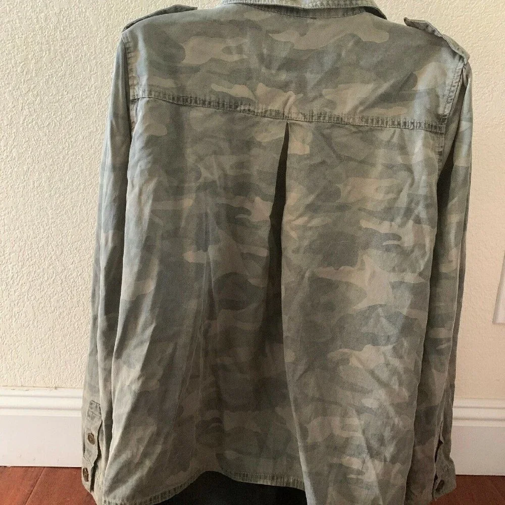 LUCKY BRAND Jacket Camo Shirt Size M 🆕 Military Army Combat Green Camoflage - Picture 5 of 11